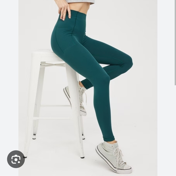 aerie Pants - Aerie Offline Real Me Xtra 7/8 Deep Teal High-Rise Leggings Medium